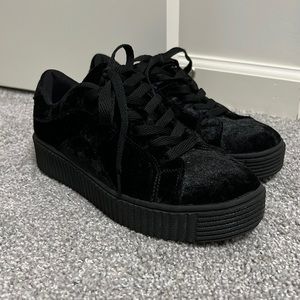 Cape Robbin Velour Platform Sneakers